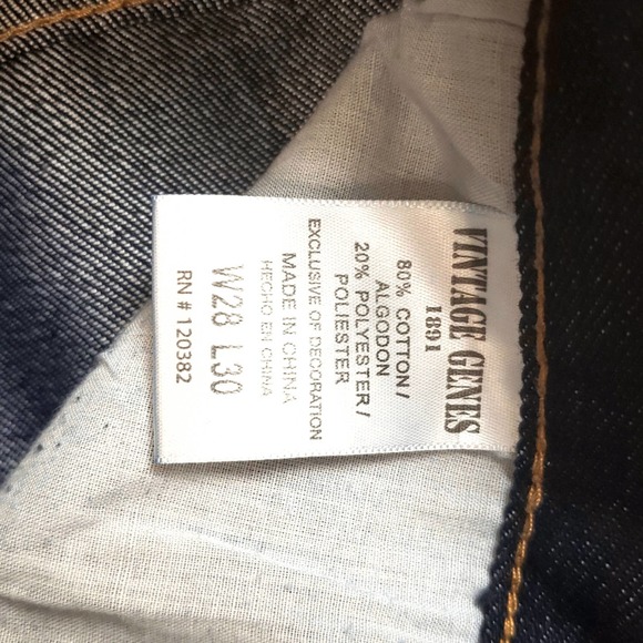 Vintage Genes 1891 men's Slim Straight size 28 - Picture 6 of 8